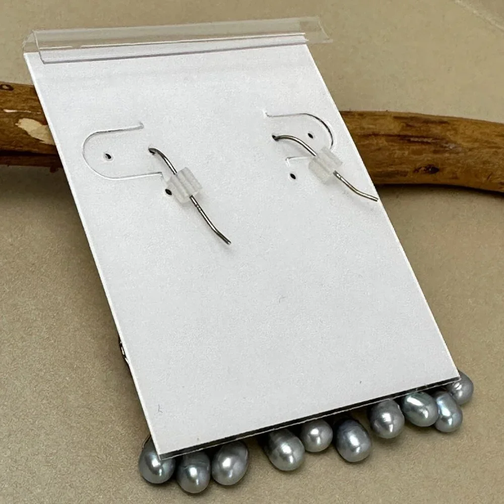 Signed Peyote Bird Boho Chandelier Earrings Oxidized Silver Pearl Drops NWT - Picture 6 of 12